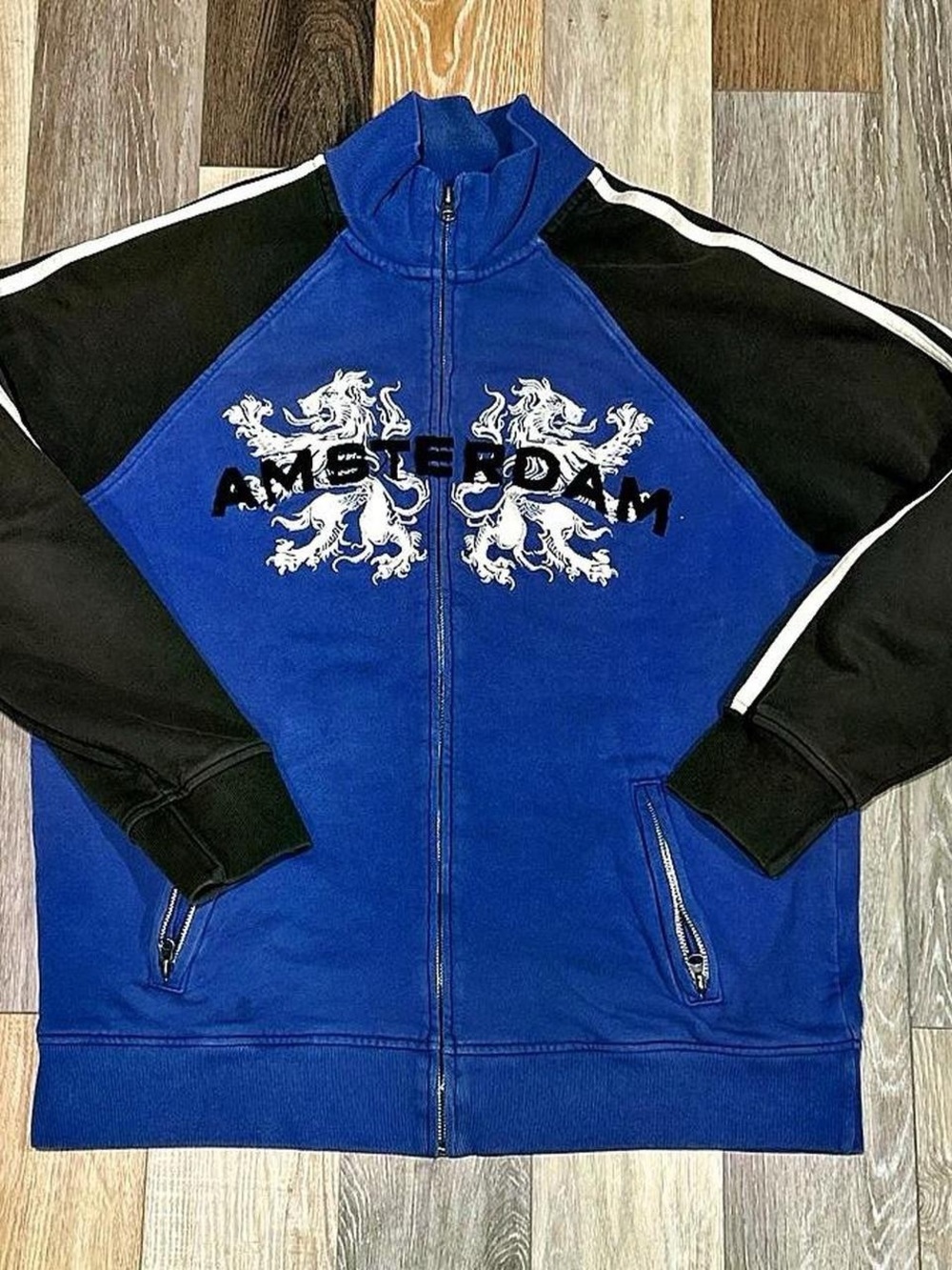 Lucky Brand Royal Blue and Black Kids Zip-Up Jacket